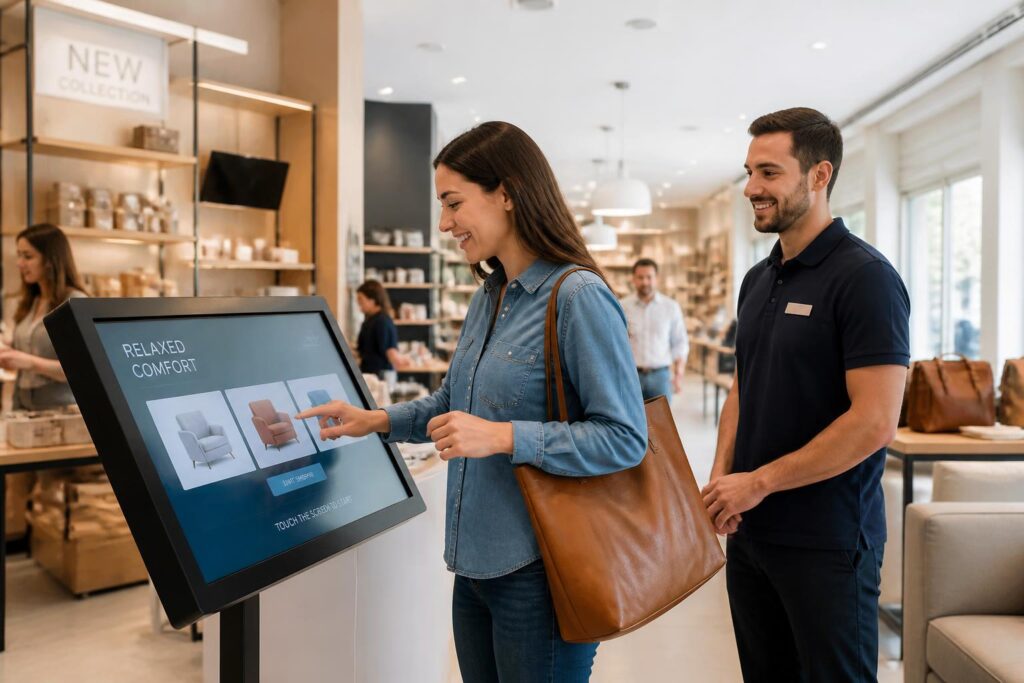 découvrez comment une borne interactive en magasin peut améliorer l'expérience client et dynamiser vos ventes grâce à une technologie innovante et facile à utiliser.