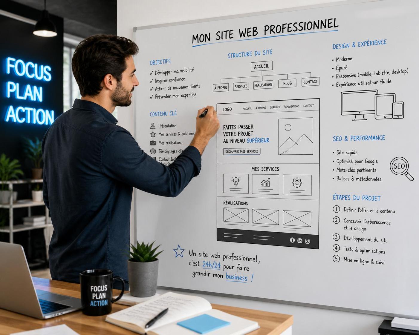 Créer un site web professionnel : les étapes clés pour réussir 2 découvrez les étapes clés pour créer un site web professionnel performant et attirant. guide complet pour réussir votre présence en ligne facilement.