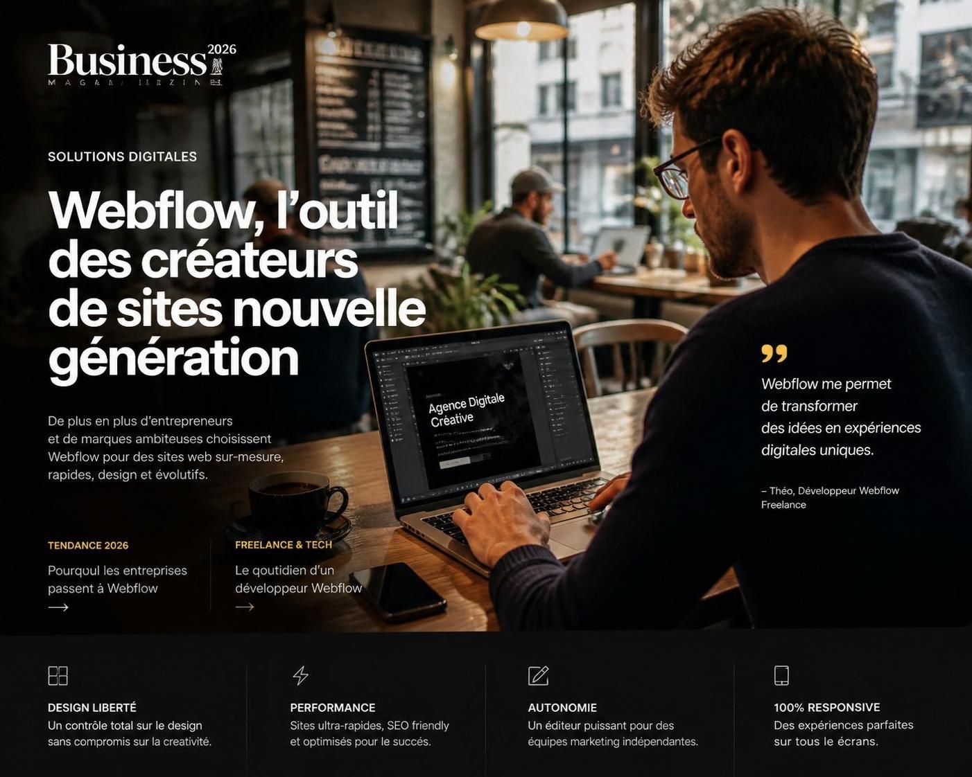 Développeur webflow freelance : boostez votre présence en ligne avec un expert dédié 2 développeur webflow freelance spécialisé, boostez votre présence en ligne grâce à un expert dédié qui crée des sites web performants et sur-mesure.