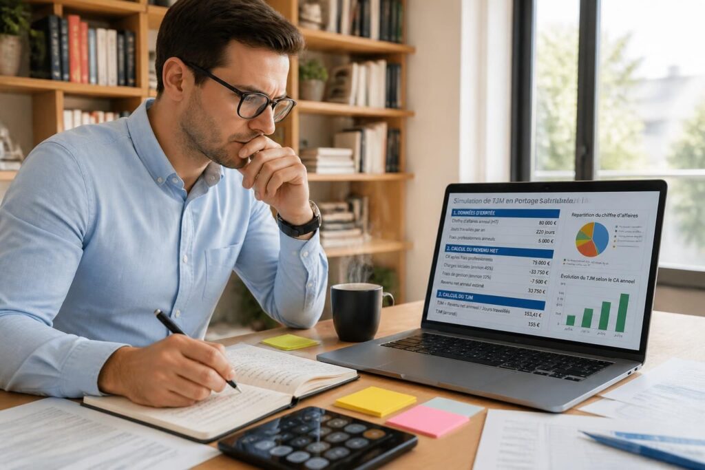 découvrez comment calculer votre tjm en portage salarial grâce à une simulation concrète et simplifiée pour mieux gérer votre activité indépendante.